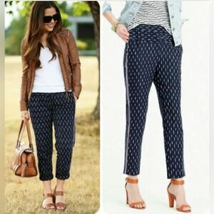 J. Crew Pull-on Ikat Pant with Metallic Tux Stripe size 2 P1